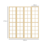 HOMCOM 4 Panel Folding Room Divider with Pine Wood Frame – Privacy Screen, 160 x 170cm