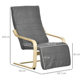 HOMCOM Modern Lounge Recliner Chair with 5-Level Adjustable Footrest – Padded Armchair, Dark Grey