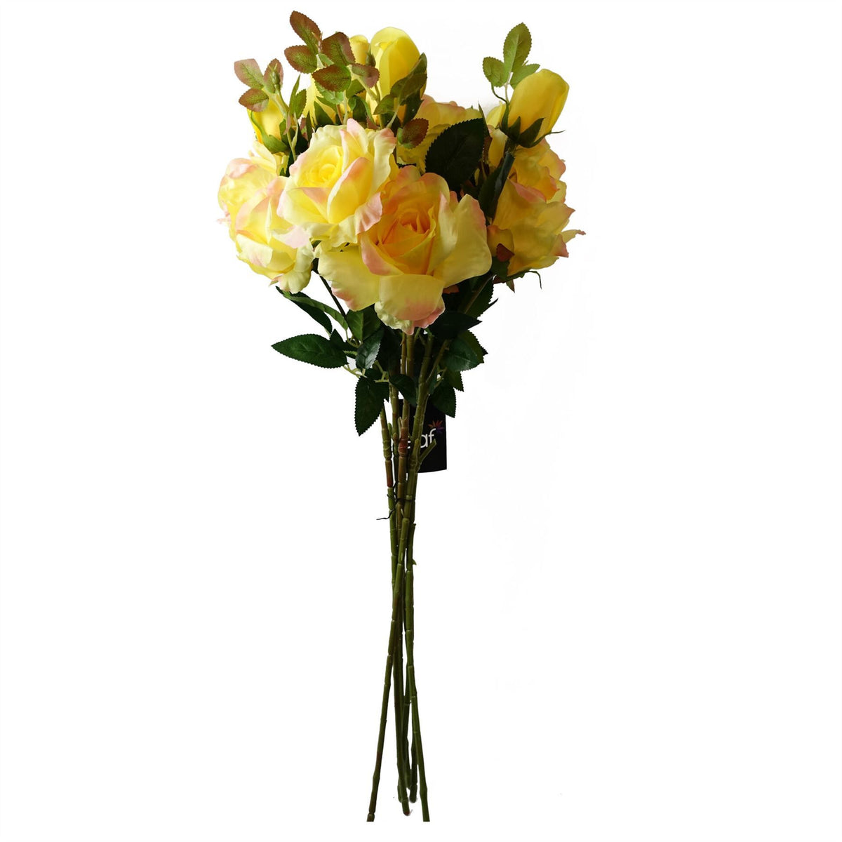 80cm Artificial Yellow Rose Stem – 3 flowers