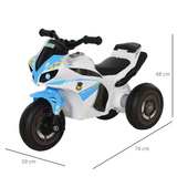 HOMCOM Kids 3-Wheel Ride-On Police Bike with Music and Lights – Toddler Ride-On Toy, 18–36 Months