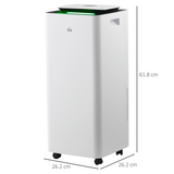 HOMCOM 16L/Day Dehumidifier with Air Purifier, Timer & 5 Modes – Quiet Damp and Mould Control