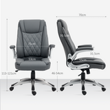 High Back Executive PU Leather Office Chair with Tilt Function and 12cm Padding – Dark Grey