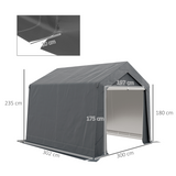 Outsunny 3x3m Heavy Duty Garden Storage Shed with PE Panels & Galvanised Steel Frame – Waterproof, Dark Grey