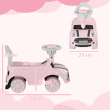 AIYAPLAY Foot-to-Floor Ride-On Car with Steering Wheel & Horn – Toddler First Ride-On, Pink