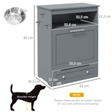 PawHut Pet Feeder Station with Two Removable Bowls & Storage Cabinet – Dog and Cat Feeding Table, Grey