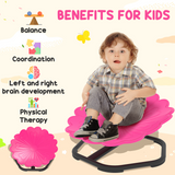 Kids Sensory Spinning Chair with 360° Swivel & Steel Base – Flower-Shaped Seat for Ages 3-6, Pink and Black
