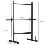 HOMCOM Adjustable Squat Rack with Pull-Up Bar & Barbell Bar – 10-Level Height, Home Gym Power Station