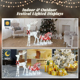 4ft Lighted Reindeer & Sleigh – Red & White