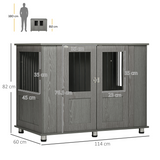 PawHut Extra Large Dog Crate Furniture with Magnetic Locking Doors – Indoor Kennel, End Table, Grey