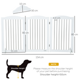 PawHut Foldable Dog Gate for Doorways, Stairs and Halls – Freestanding Pet Barrier, White