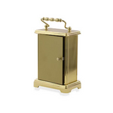 Widdop Classic Brass Coloured Quartz Carriage Clock with White Dial – Traditional Mantel Clock