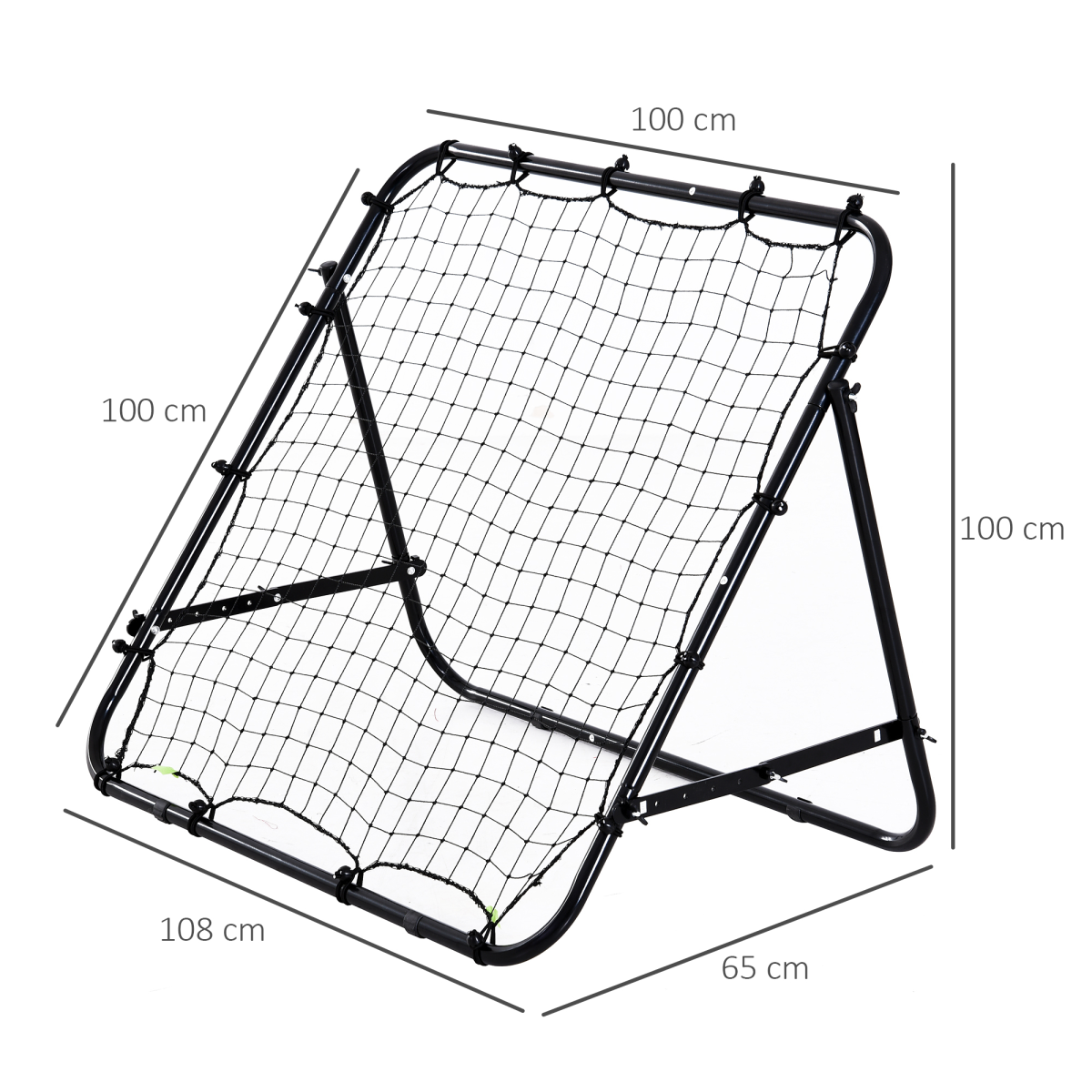 HOMCOM Football Rebounder Net with Adjustable Angle & Steel Frame – Training Aid for Kids & Adults