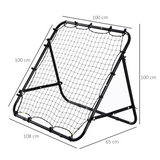 HOMCOM Football Rebounder Net with Adjustable Angle & Steel Frame – Training Aid for Kids & Adults