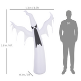 HOMCOM 6ft (1.8m) Inflatable Halloween Floating Ghost with 3 LED Lights – Outdoor Party Decoration
