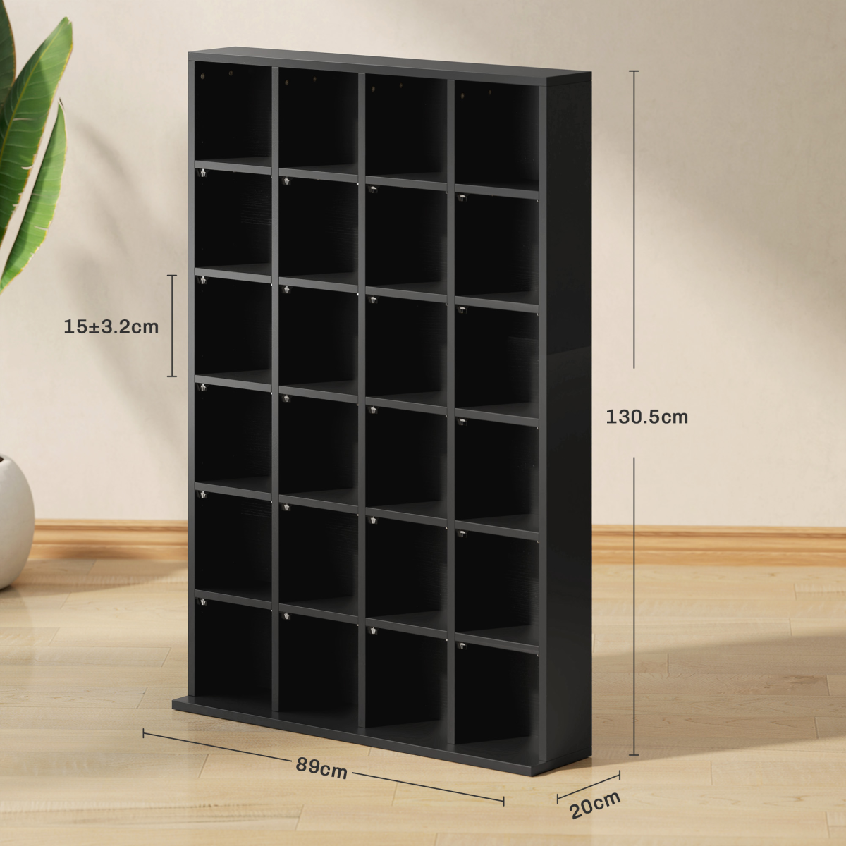 HOMCOM DVD & CD Media Storage Rack, 89 x 130.5cm – Holds 480 CDs or 312 DVDs, Living Room Shelf, Black