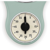 Acctim Kitchen Time 20cm Timer Quartz Retro Style Domed Glass Lens Sage Wall Clock