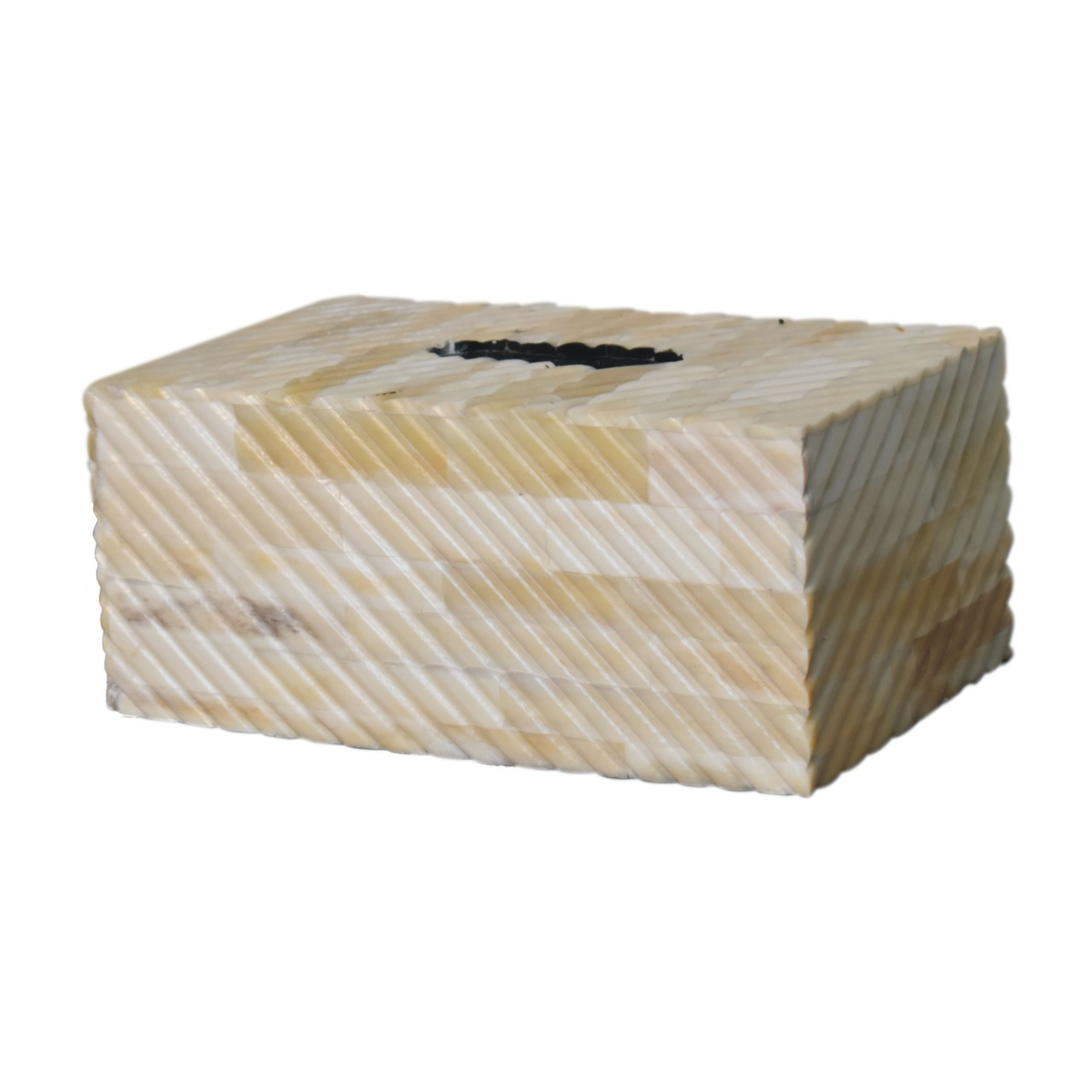 Artisan Furniture Solid Wood Bone Inlay Tissue Box Cover – Rectangular Holder for Coffee Table or Bedside