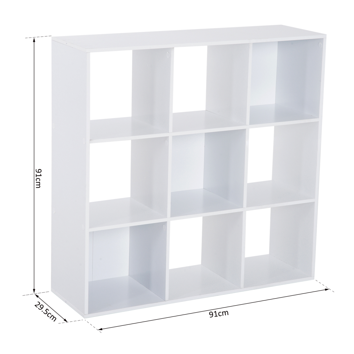 9 Cube Storage Unit Bookcase with Display Shelves, Chipboard – Versatile Home Organiser, White