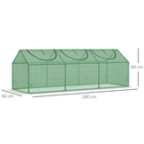 Outsunny Mini Greenhouse with 3 Zipped Roll-Up Windows and PE Cover – Small Plant Grow House for Outdoor Use
