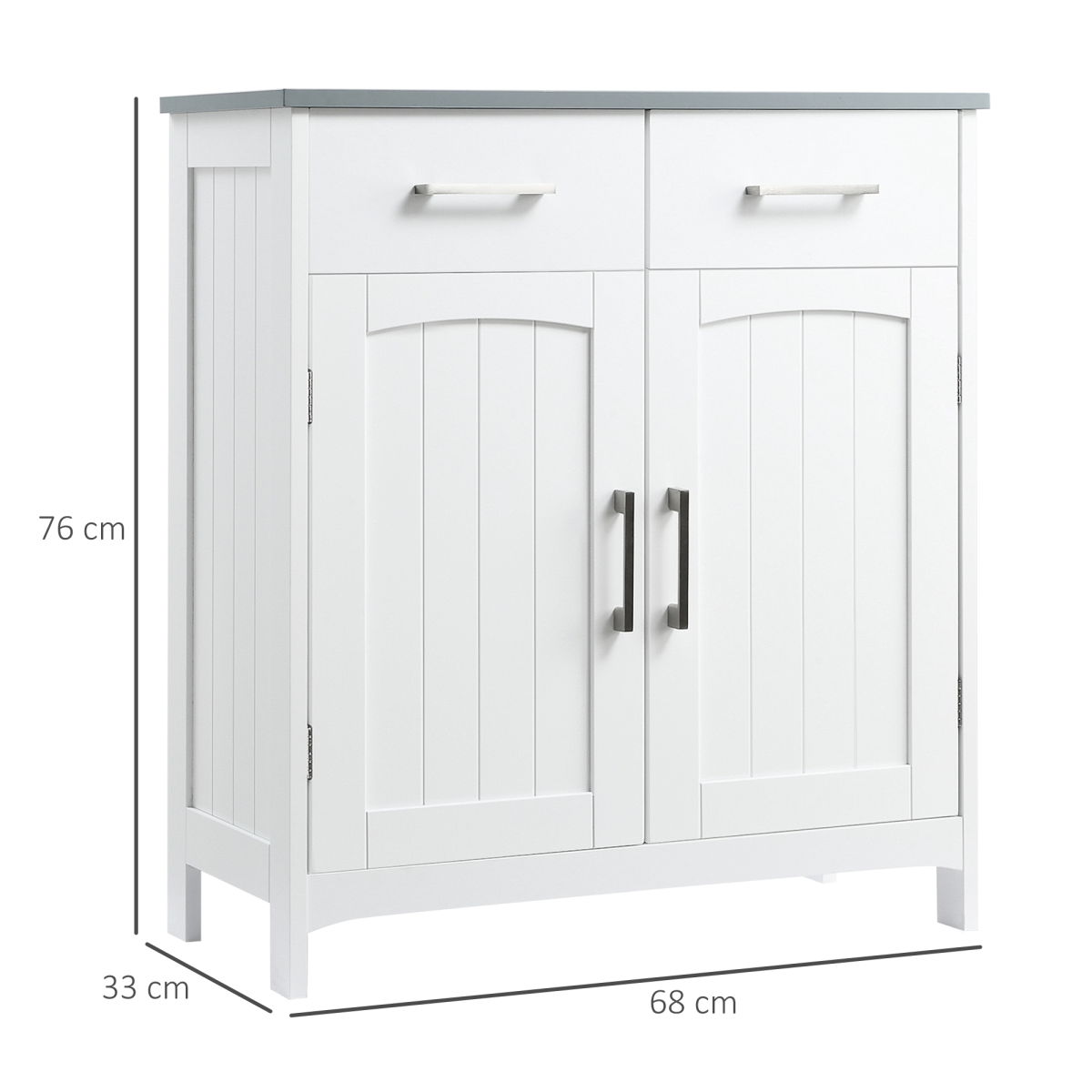 kleankin Freestanding Bathroom Cabinet with 2 Drawers, Cupboard & Adjustable Shelf – Bathroom Storage