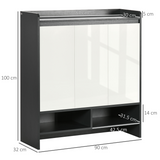 Gloss White Shoe Cabinet with Adjustable Shelves & Open Compartments – Holds 24 Pairs