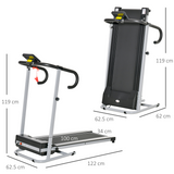 HOMCOM 1.25HP Motorised Folding Treadmill with LCD Display, up to 10 km/h – Home Running Machine