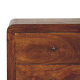 Artisan Furniture Solid Wood Aspen Tallboy with 5 Drawers – Chestnut Finish Chest, Dark Brown