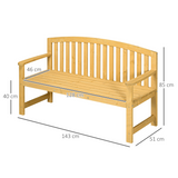 Outsunny 2-Person Wooden Garden Bench with Armrests & High Back – Fir Wood Outdoor Patio Seating, Orange