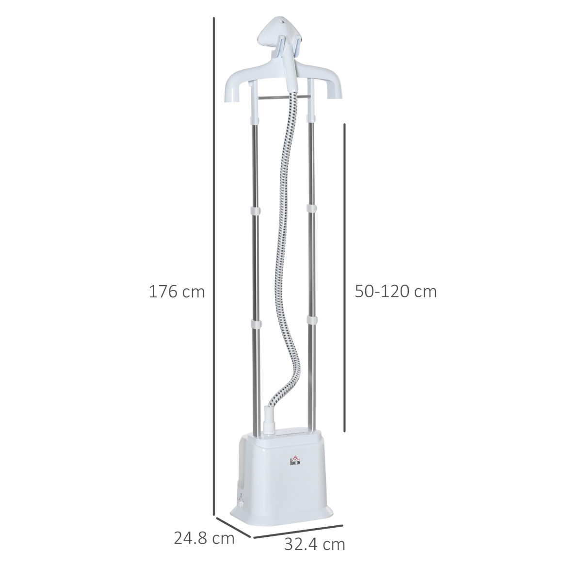 HOMCOM Upright Garment Steamer with 1.7L Removable Tank – 45-Second Heat-Up, White