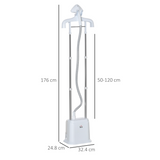 HOMCOM Upright Garment Steamer with 1.7L Removable Tank – 45-Second Heat-Up, White