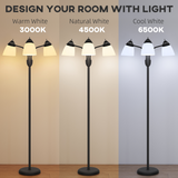 HOMCOM Arc Tree Floor Lamp, 3 Colour Temps – Black