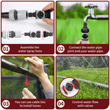 Vinsani 8M Garden Sprinkler Hose with Fixing Straps & On/Off Valve – Outdoor Water Spray for Kids and Pets
