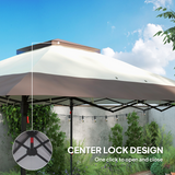 Outsunny Folding Canopy Tent with 3-Level Adjustable Height, Mesh Side Walls & Roller Bag – Portable Shelter