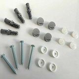 Mirror Fixing Kit with Screws, Raw Plugs and Chrome Caps – Wall Hanging Spares for Drilled Mirrors