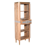 Wilton Acacia Wood Slim Bookcase with 1 Drawer – Hand-Crafted Storage for Alcoves & Hallways