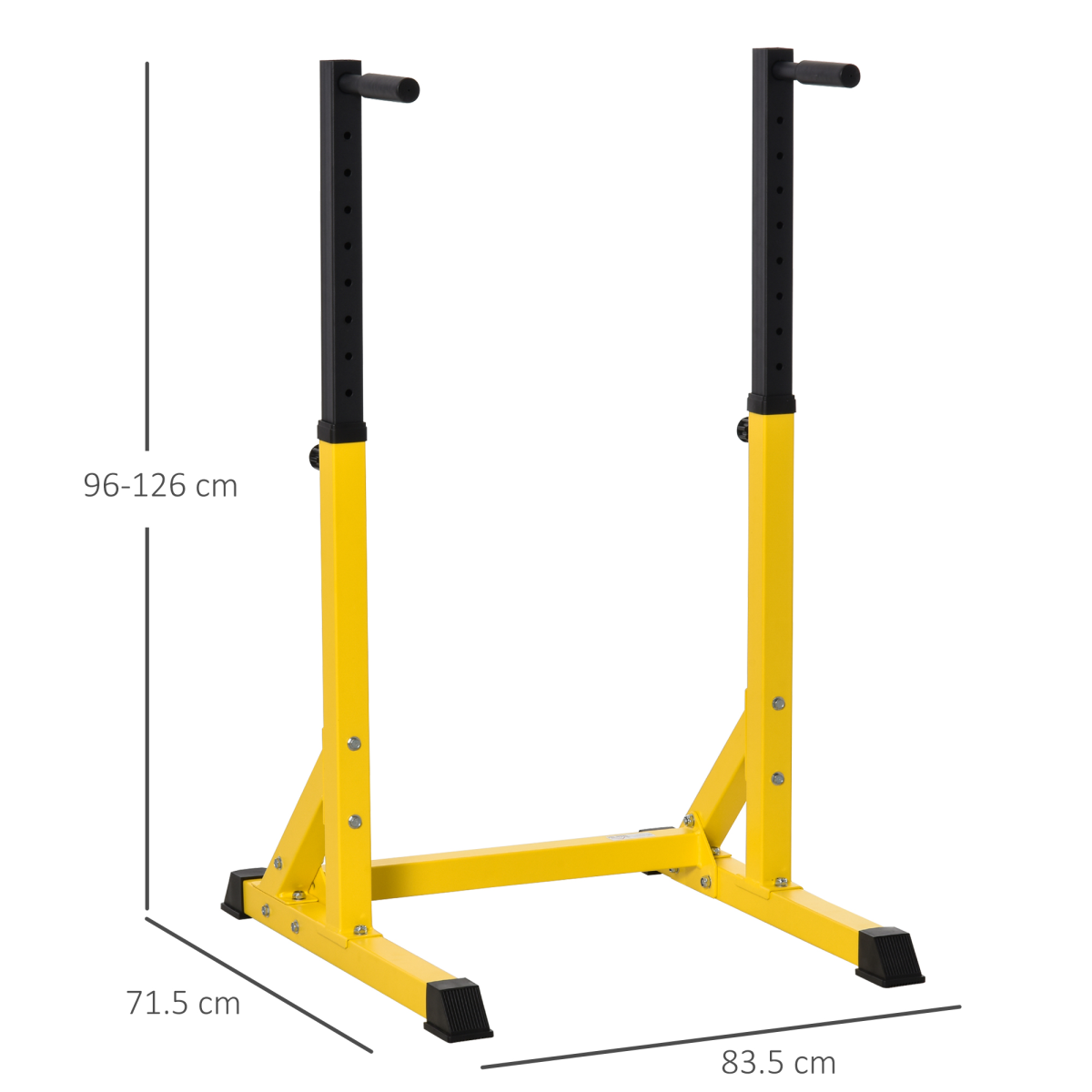 HOMCOM Dip Station Power Tower with 10 Height Levels & Foam Grips – Steel Parallel Bars for Home Gym, 100kg Capacity