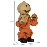 HOMCOM 80cm Outdoor Halloween Witch Prop Decoration with Light Up Eyes