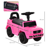 HOMCOM Mercedes-Benz G350 Kids Sliding Ride-On Car with Under-Seat Storage – 3-in-1 Toddler Push Car, Pink