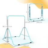 HOMCOM Kids Gymnastic Bar with Adjustable Height 88–128cm, Foldable Steel Frame – Indoor & Outdoor Training Bar