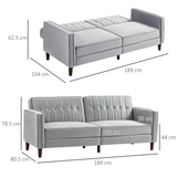 HOMCOM sofa bed split-back reclining detail