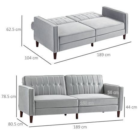 HOMCOM sofa bed split-back reclining detail