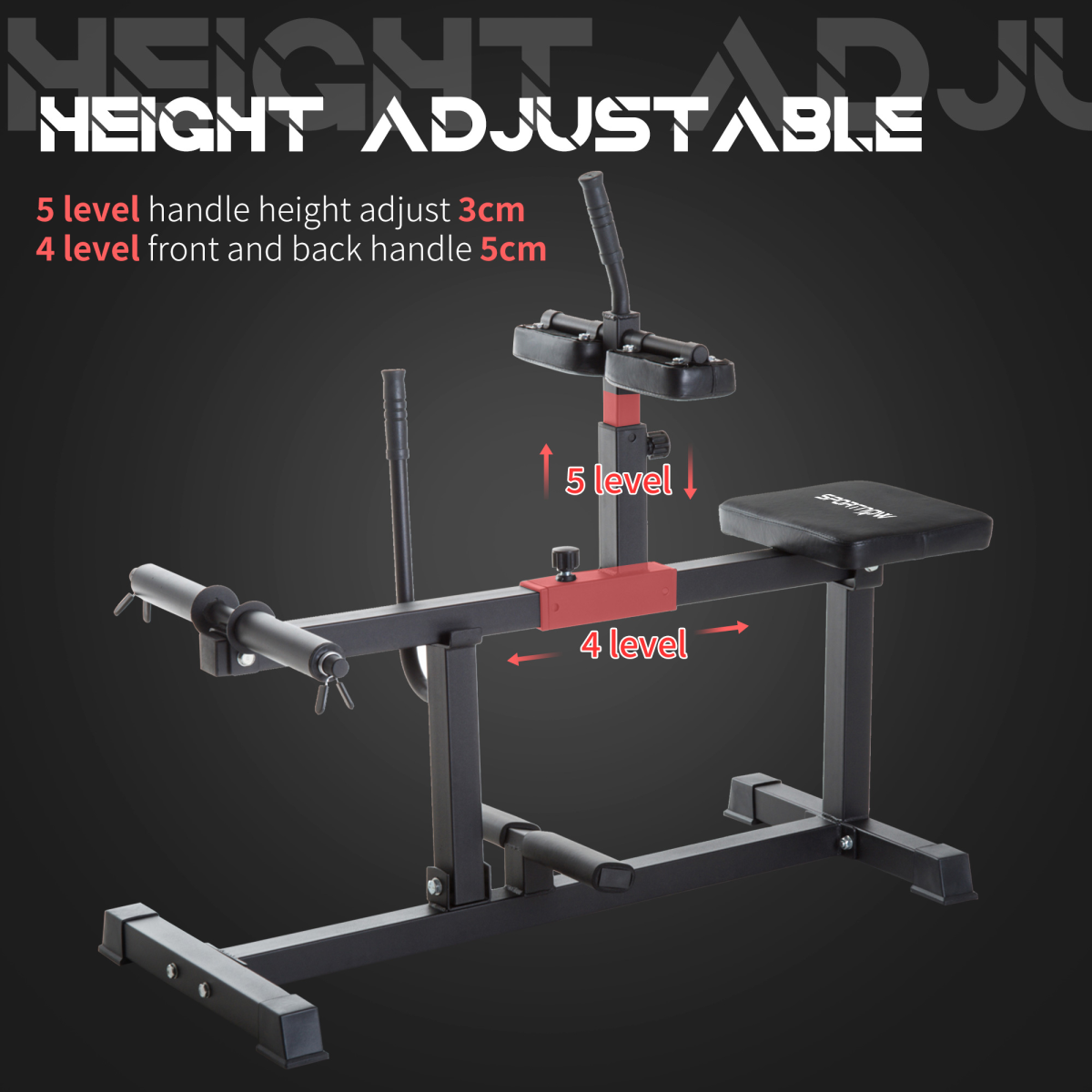 SPORTNOW Seated Adjustable Leg Extension Machine, Plate Loaded with Dual Olympic Posts – Black