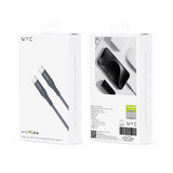 WYEFLOW USB-C to USB-C Fast Charging & Data Cable, 1m – 60W Silicone Cable with Aluminium Plugs, Grey