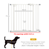 PawHut Adjustable Safety Gate with 1 Extension and 4 Screws – Pet Gate for Doors and Stairs, White
