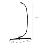 Outsunny Heavy Duty Metal C-Stand for Hammock Chair with 360° Rotation – Indoor or Outdoor, Stand Only