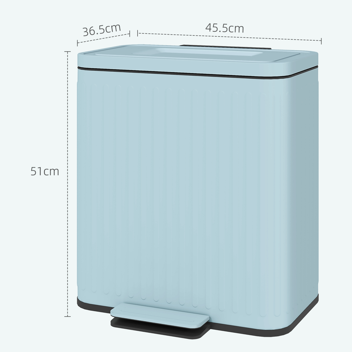 HOMCOM 2 x 20L Double Pedal Bin with Soft-Close Lids – Rubbish & Recycling Kitchen Bin, Light Green