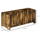 Outsunny Wooden Fir Raised Planter on 4 Feet – Flower Bed for Herbs & Vegetables, 100 x 40 x 40cm