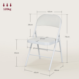 HOMCOM Padded Folding Chairs – 2 Pack, White