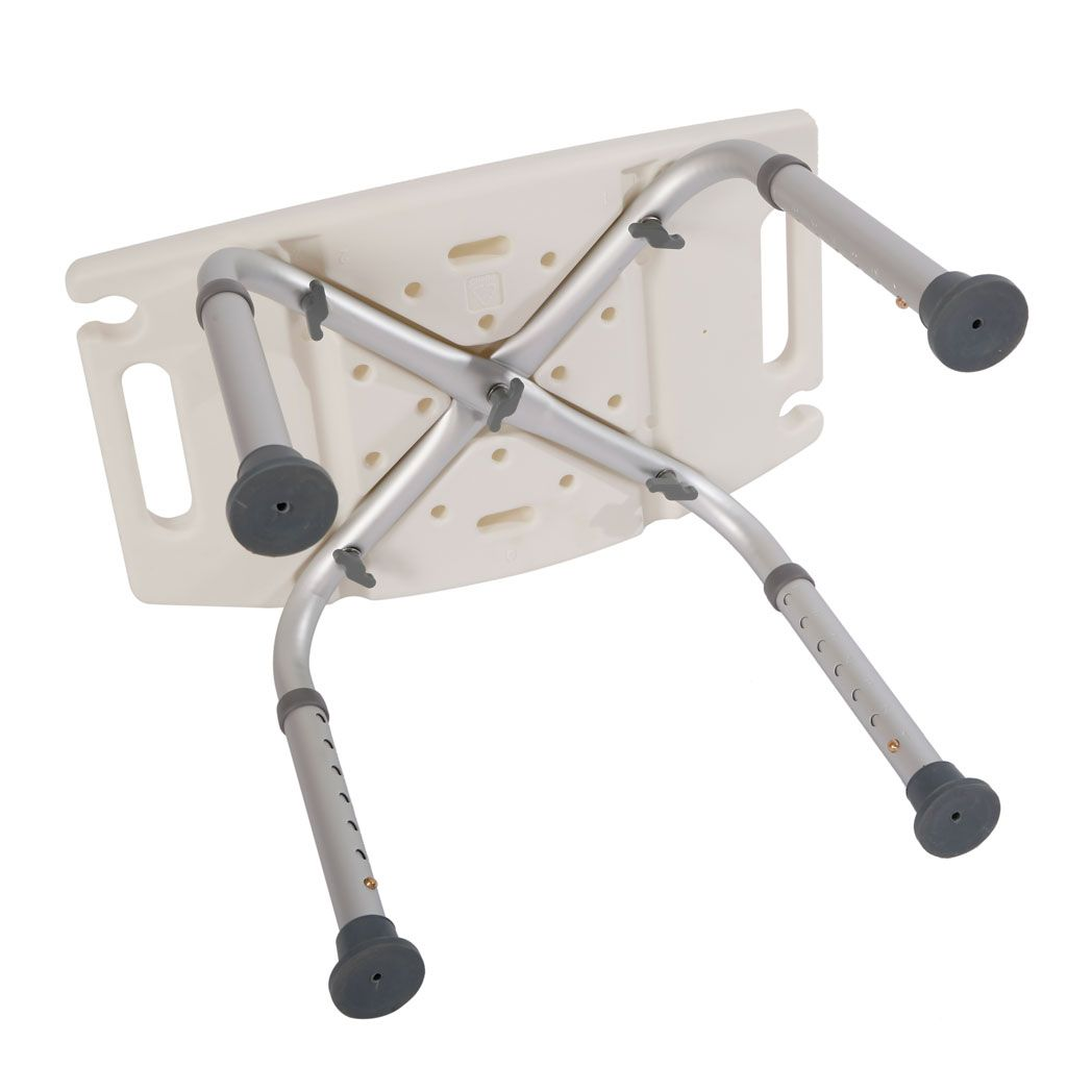 Height-Adjustable Aluminium Bath & Shower Chair – Tool-Free Assembly, White