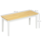HOMCOM 2-Seater Wooden Dining Bench – Tuck-Under Seating for Dining Rooms & Hallways, Natural Wood Effect